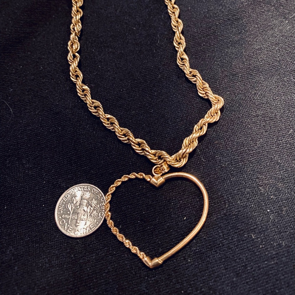 Large rope heart pendant (necklace sold)